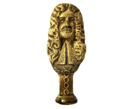Rare Charles II Clay Pipe TamperA rare surviving pipe tamper crafted from clay depicting King Charles II. The sculpted head o