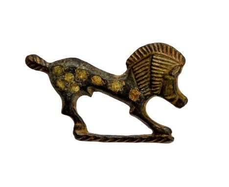 Roman Enamel Boar Brooch, A copper-alloy and enamel zoomorphic plate brooch dating c. AD 100-200. This brooch taking the form