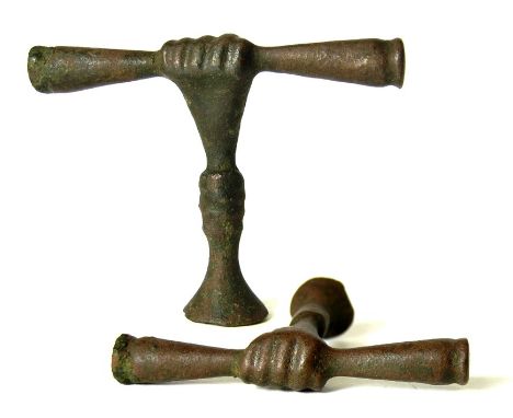 17th Century Pipe Tamper.A copper-alloy post Medieval pipe tamper, dating to circa 17th century. The tamper is formed of an u