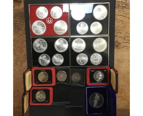 Canada &amp; World Silver proof and Commemorative coins, includes Montreal Olympic Silver $10 &amp; $5 sets x 4, Canadian Sil