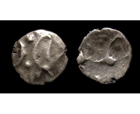 Iceni Silver Half UnitBritish Late Iron Age, an uninscribed silver-half unit of the East Anglian Region/Iceni, dating c. AD 1