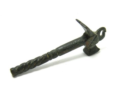 17th Century Pipe Tamper.An unusual pipe tamper, Circa 17th century. Taking the form of a claw hammer with a narrow shaft, th