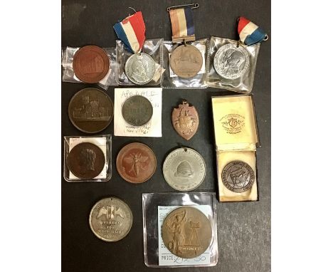 Medallic collection, includes Astbury &amp; Lawton ‘Male Friendly Institution’ 1830, Bee-keepers Association, Stafford Photog