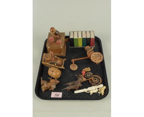 Various interesting items including three Chinese wooden automation figures (all as found with loose parts), a cold painted p