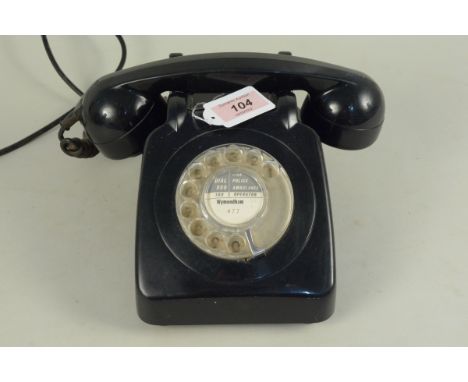 A vintage circa 1965 706L HAS 65/1 black finish telephone