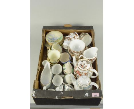 A box of various part tea sets including Art Deco Grafton, Colclough etc