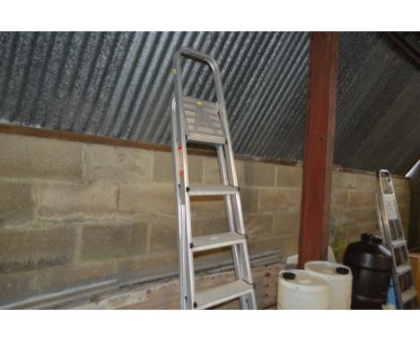 An aluminium step ladder
