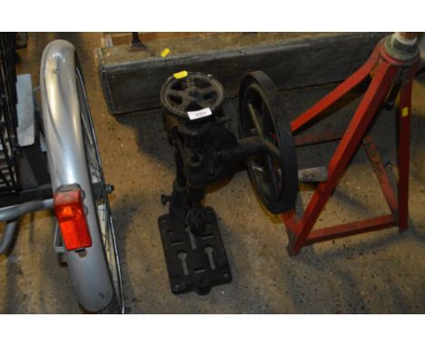 A Bench hand powered pillar drill