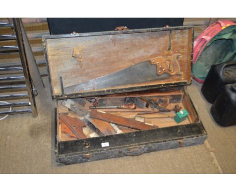 A carpenters tool  box and contents