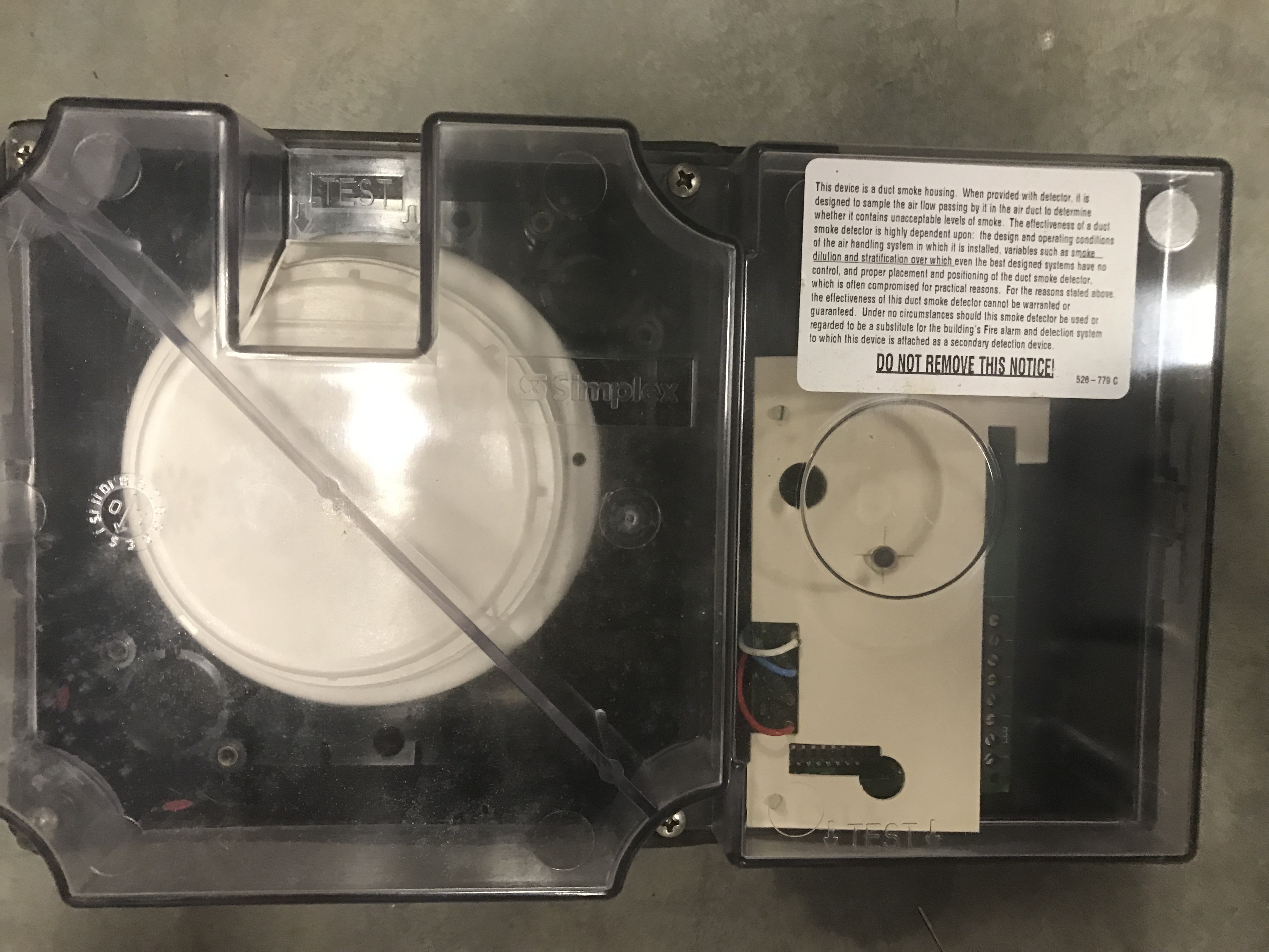 SIMPLEX AIR DUCT SENSOR HOUSING MOD. 40989755