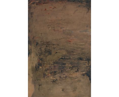   Winfred GaulOhne Titel (6-11-57-2)  Öl und Siebdruckfarbe auf Karton auf Leinwand 100 x 65 cm. Gerahmt. Signiert 'Gaul'. Rü