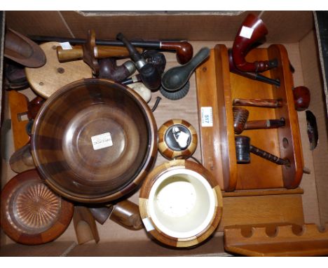 A selection of vintage pipes and smokers' requisites