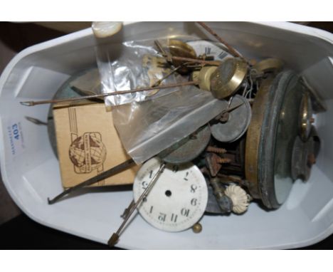 A 19th century French clock movement; various clock bits