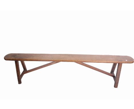 A late 19th/early 20th Century provincial ash bench 200cm length