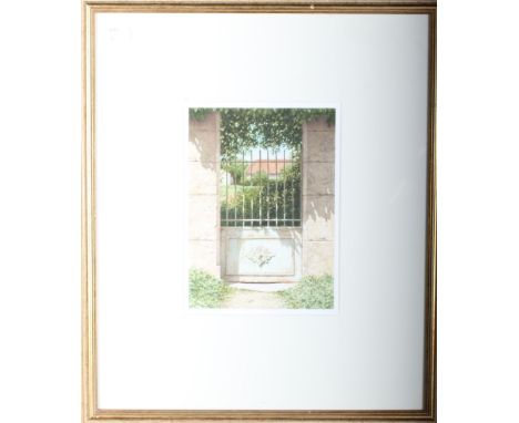 Nigel Ashcroft (British, b.1951), Blue Gate.&nbsp; Watercolour, Initialled lower left.&nbsp; 16 x 23cm Together with another 