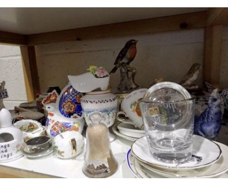 Shelf of mixed ceramics. Not available for in-house P&amp;P 