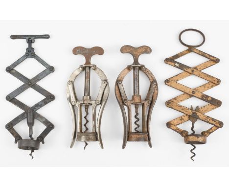 * Corkscrews. A Victorian James Heeley &amp; Sons A1 Patent double lever corkscrew, stamped 'James Heeley &amp; Sons Patent D