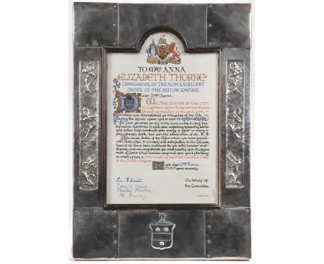 * Arts &amp; Crafts. A fine Arts &amp; Crafts period continental silver frame, the metalwork typical of this style with a pla