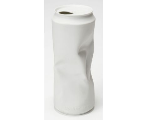 * Rosenthal. "Crazy can" after the original design by Tapio Wirkkala, circa 1990s, the bisque porcelain can of crushed form w