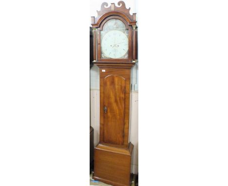 A fine longcase clock by William Feltham, Harleston (early 19th Century).  The case is made with excellent flame mahogany and