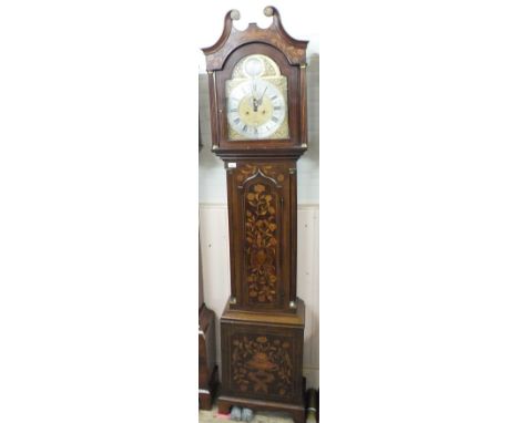 A fine eight day marquetry longcase clock by Joseph King, Shaftsbury c.1710.  The case is profusely inlaid with marquetry flo