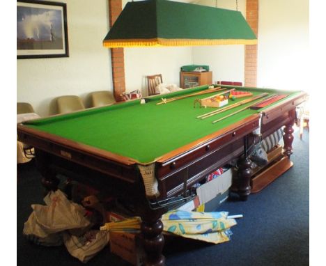 A Borroughs and Watts, Soho Square, London snooker table, width 61", length 114".  Comes with one set of pool and one set of 