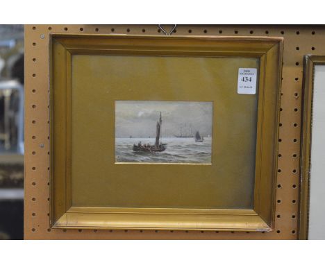 Charles Frederick Allbon, fishing boats at sea, watercolour, signed.