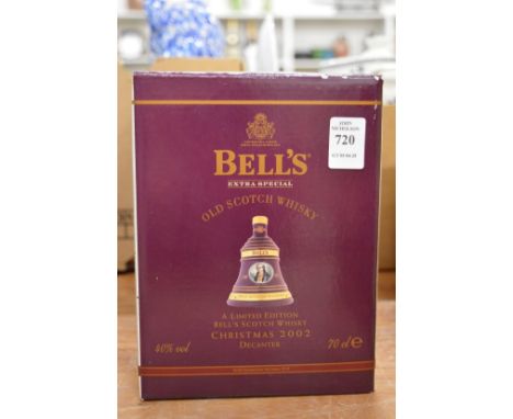 A Wade Bells Scotch whisky decanter Christmas 2002, boxed.