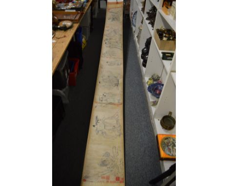 Four modern Chinese printed scroll pictures.