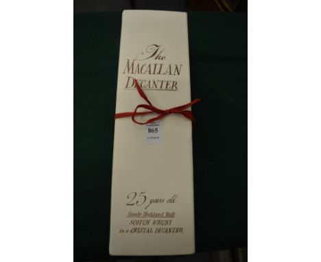 The Macallan Decanter 25 year old single highland malt Scotch whisky, distilled 1962 with original box.