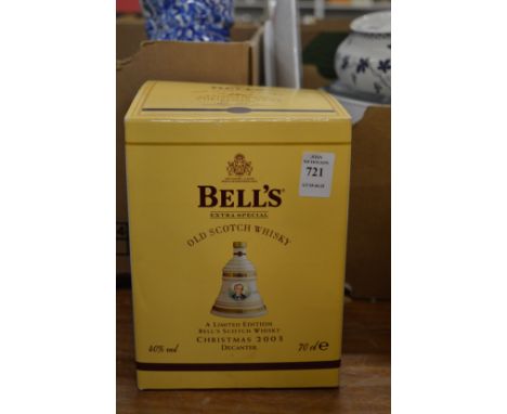 A Wade Bells Scotch whisky decanter Christmas 2003, boxed.