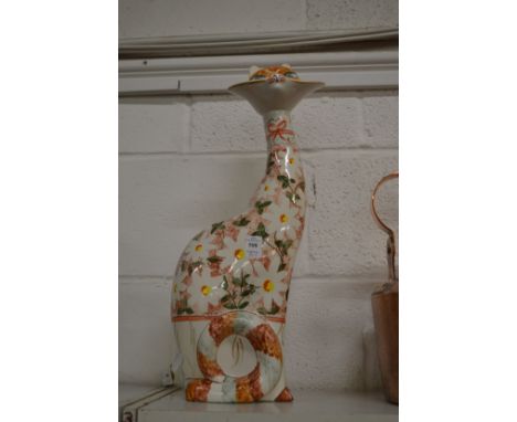 Large pair of unusual Rye Cinque Ports Pottery models of cats.