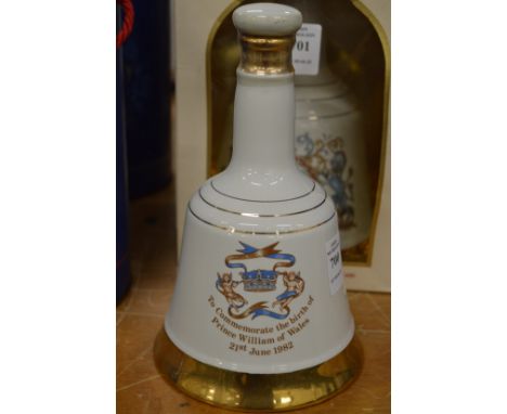 A Wade Bells Scotch whisky commemorative decanter for the birth of Prince William 1982, unboxed.
