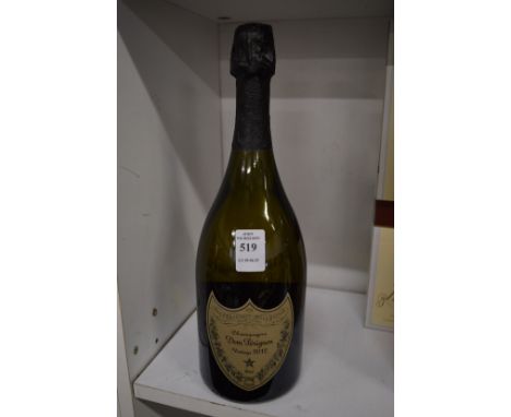 A bottle of Dom Perignon vintage Champagne 2012.