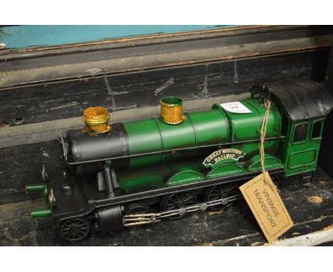 Novelty tin plate model of a train.