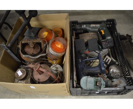 Various tools, lanterns etc.