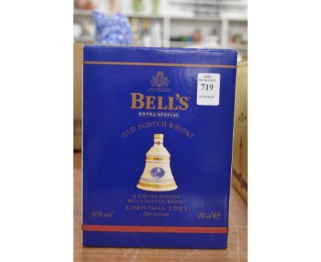 A Wade Bells Scotch whisky decanter Christmas 2001, boxed.