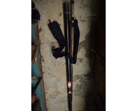 A Century Stealth salmon three piece fly fishing rod with storage tube.