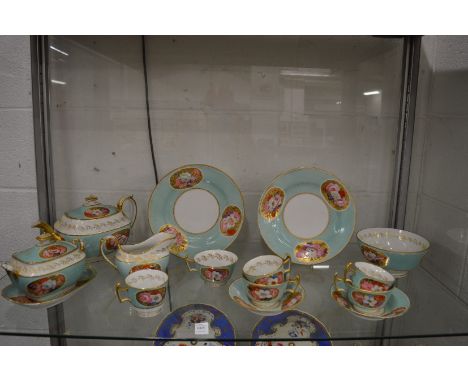 Floral decorated part tea service.