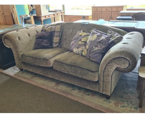 A good quality button upholstered Humpback three seater Sofa 8ft W x 2ft 10in H x 3ft 4in D 