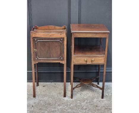 A 19th century mahogany shaving stand, 40.5cm wide; together with a mahogany tray top commode, 38cm wide. (2)