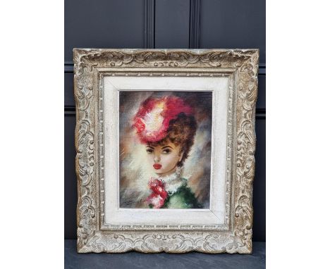 Pierre Sorel, head and shoulders portrait of a lady, signed, oil on canvas, 34 x 36cm.