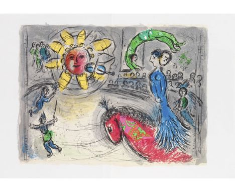 Marc Chagall     Derrière le miroir. 4 Hefte der Reihe. Paris, Maeght 1964-1981.  Mit 7 Orig.-Lithographien des Künstlers. Vo