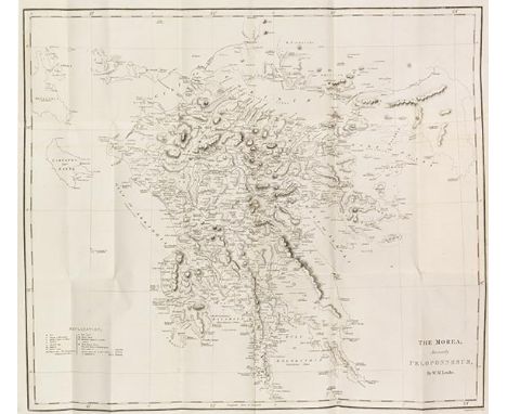 William Martin Leake     Travels in the Morea. 3 Bände. London, J. Murray 1830.  Erste Ausgabe der Reisebeschreibungen von Gr