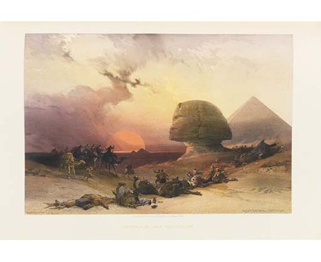 David Roberts    Egypt and Nubia. From Drawings made on the spot. 3 in 2 Bänden. London, F. G. Moon 1846-1849. - Monumentales