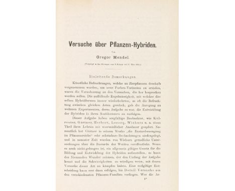 Gregor Mendel    Versuche über Pflanzen-Hybriden. In: Verhandlungen des naturforschenden Vereines in Brünn. Band IV (1865). S