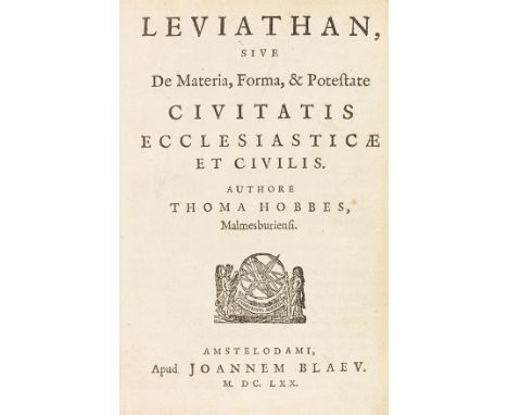 Thomas Hobbes     Leviathan, sive de materia, forma, &amp; potestate civitatis ecclesiasticae et civilis. Amsterdam, J. Blaeu