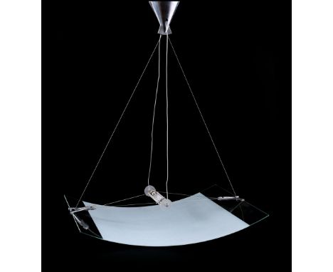 Franco Raggi (1945-)Modern hanging lamp with glass bowl, design Franco Raggi for Fontana Arte, model 'Velo', Italy design yea