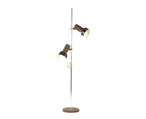 Metal 2-light floor lamp, circa 1970, 163 cm high
