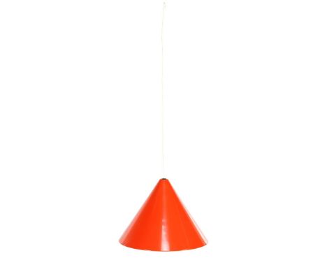Arne Jacobsen (1902-1971)Enamelled orange billiard hanging lamp, design Arne Jacobsen for Louis Poulsen, Denmark 1960s, 34 cm